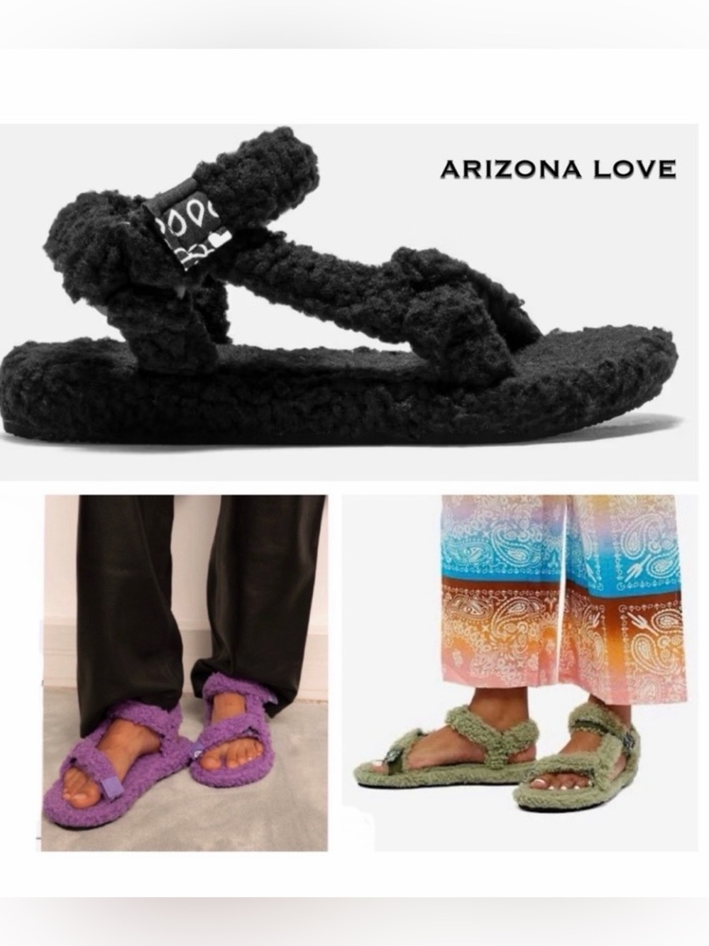ARIZONA LOVE Trekky Faux Fur Bandana Sandals